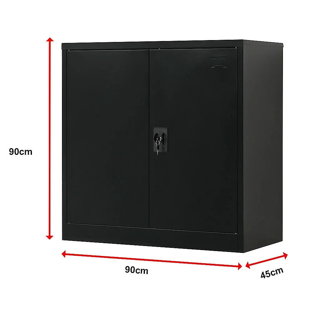 Two-Door Metal Short Cabinet Shelf Storage for Home Office