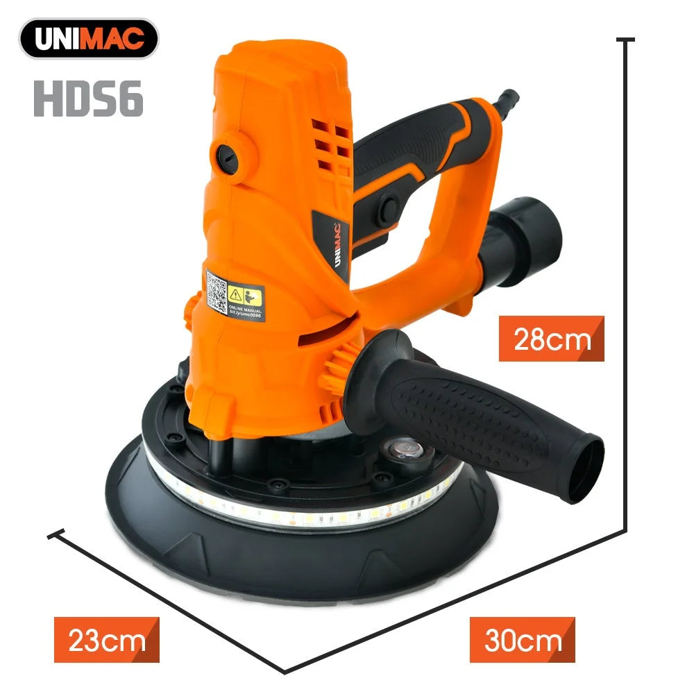 UNIMAC 180mm 850W Handheld Drywall Sander Electric Dry Wall
