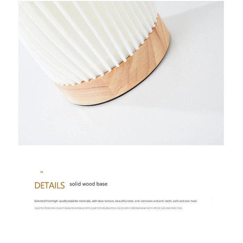 Unique Pleated Design Table Lamp - 3D Printed Washable