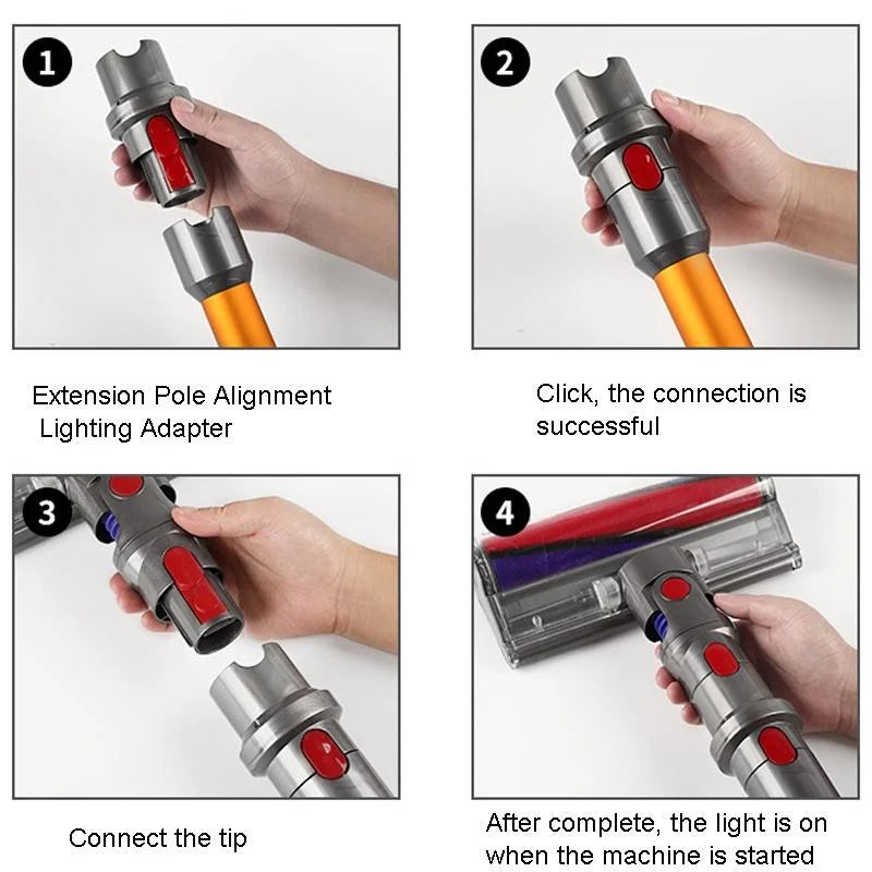 Universal Vacuum Suction Head Adapter with Led Light