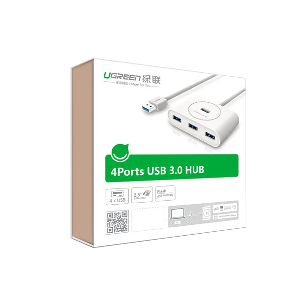 USB 3.0 4-Port Hub - White 1M (20283) - USB Gadgets