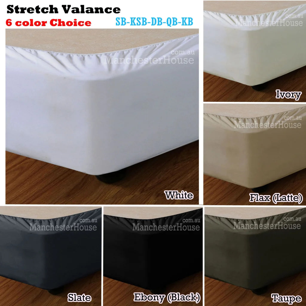Valance Stretch Apartmento Ebony (Black) Long Single