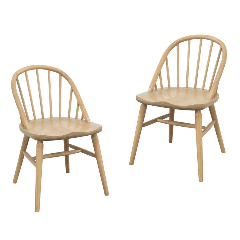 Vera Solid Oak Dining Chairs Set of 2 - Natural - Furniture