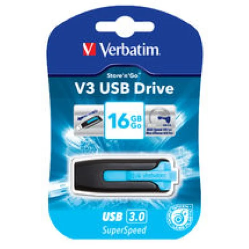 Verbatim 16GB USB 3.0 Flash Drive - V3 Store’n’Go Blue