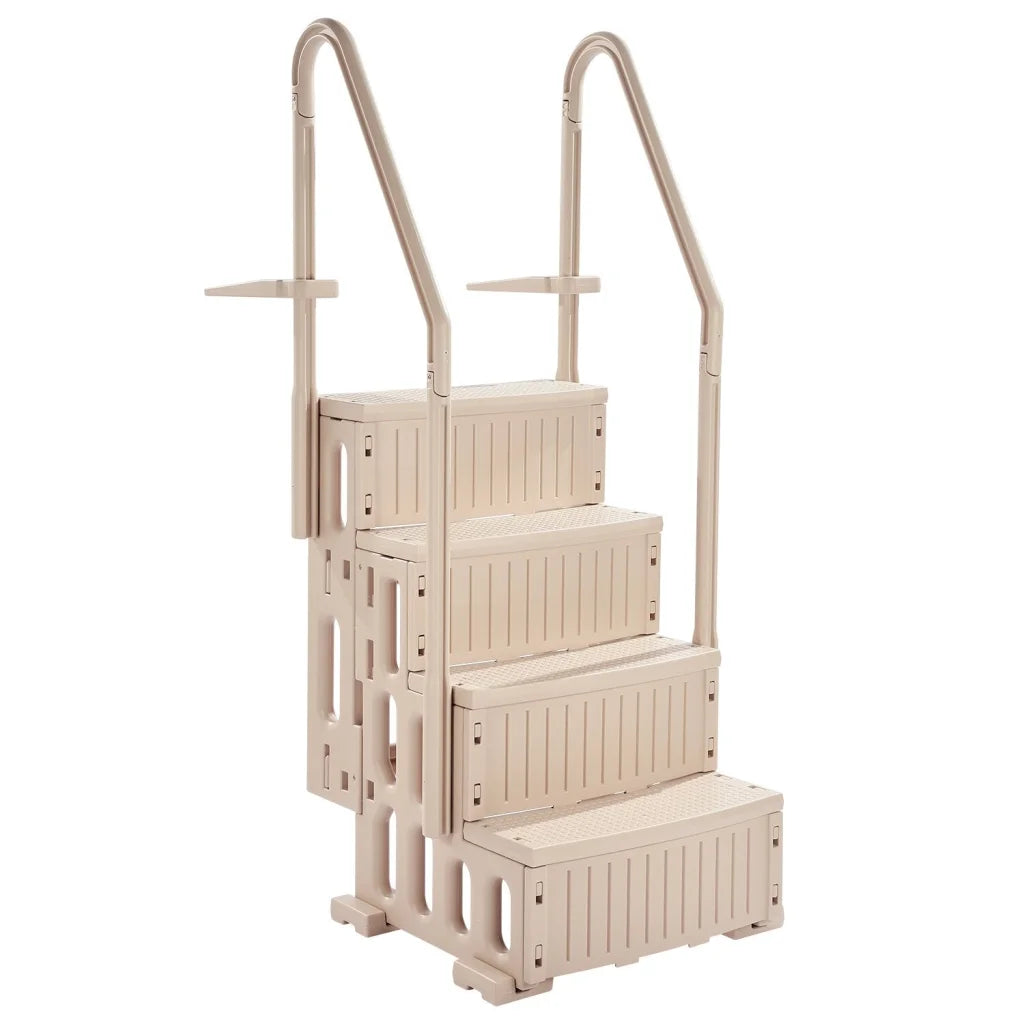 VEVOR 4-Step Taupe Robust Pool Ladder of 2 Handrails