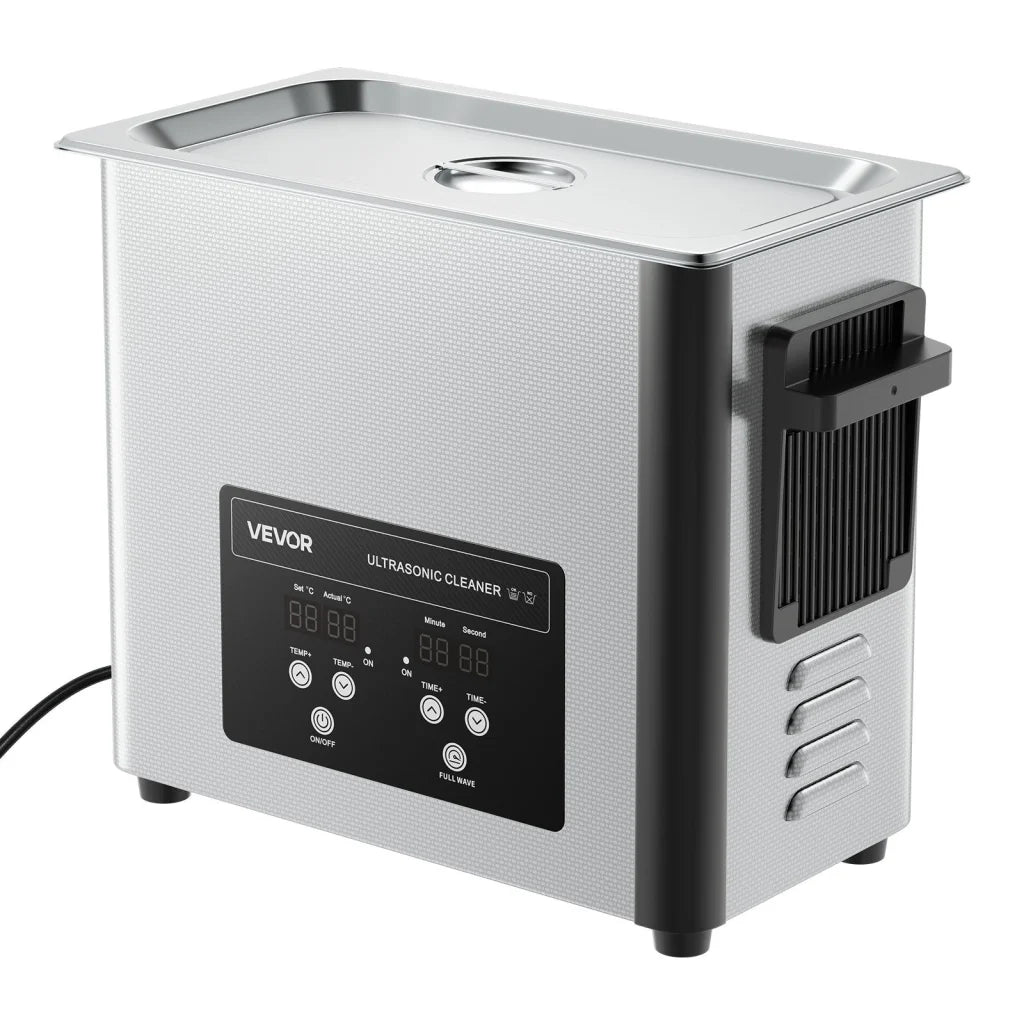 Steel 6l vevor ultrasonic cleaner with material finish and practical fittings