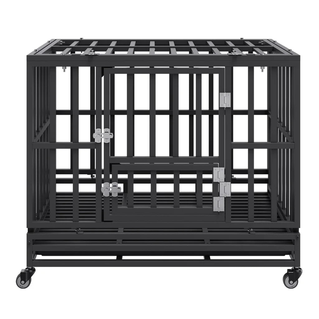 VEVOR Heavy Duty Dog Crate 38 in Metal Dog Kennel