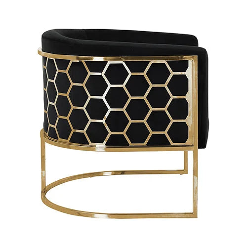 Vintage Arm Chair Black Velvet - Furniture