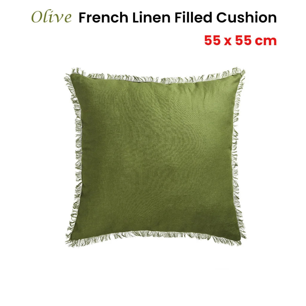 Vintage Design Homewares Olive French Filled Cushion Square