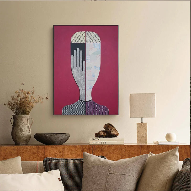 Wall Art Abstract Woman Black Frame Canvas 80cmx120cm