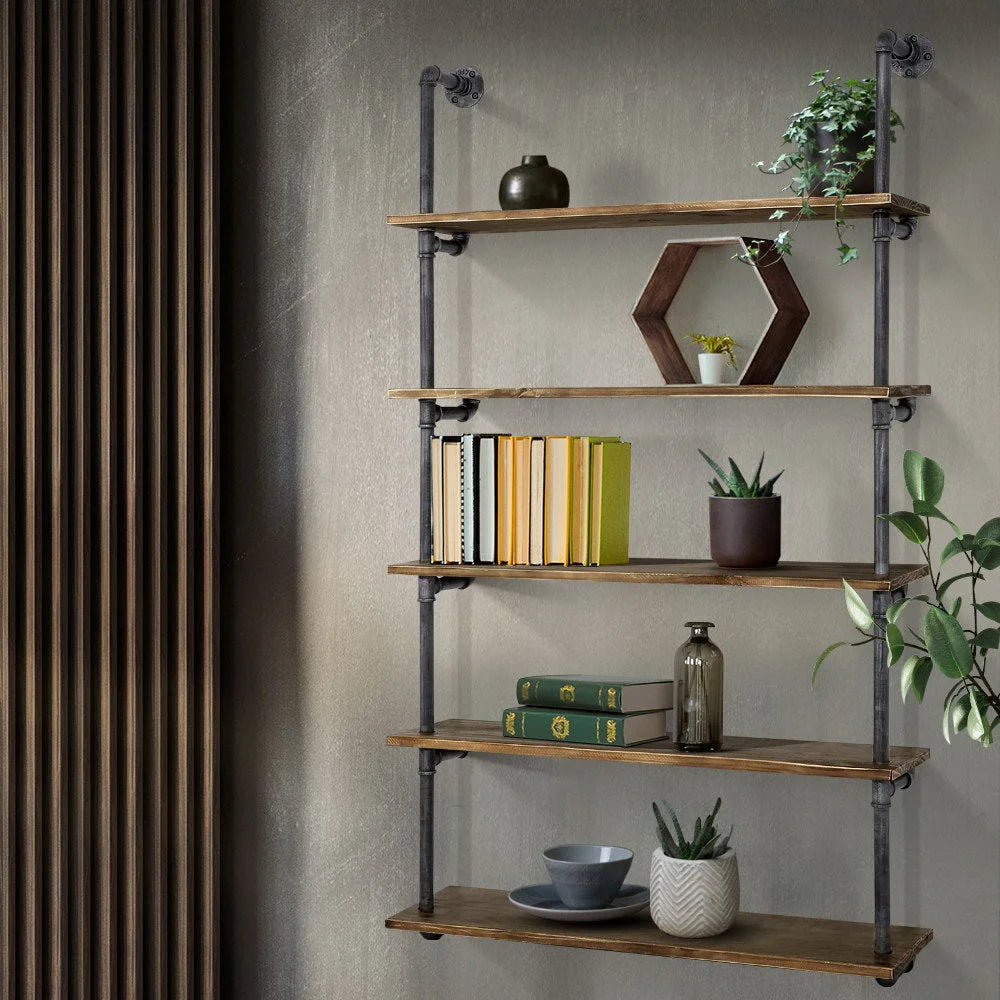Wall Display Shelves Industrial DIY Pipe Shelf Rustic