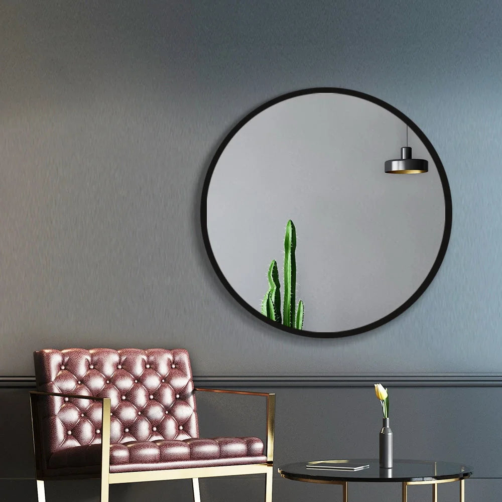 Wall Mirror Round 50cm Makeup Bathroom Frameless - Bathroom