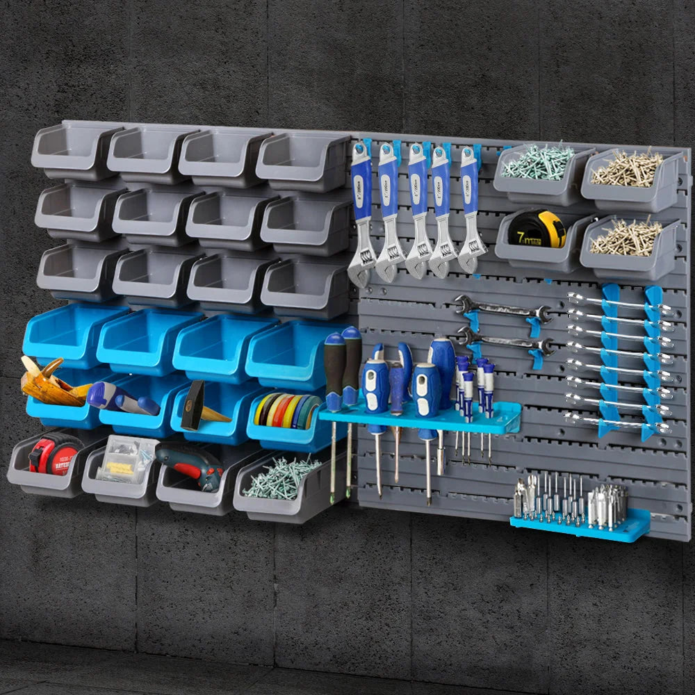 Wall-Mounted Rack Storage Organizer 44 Bin - Tools