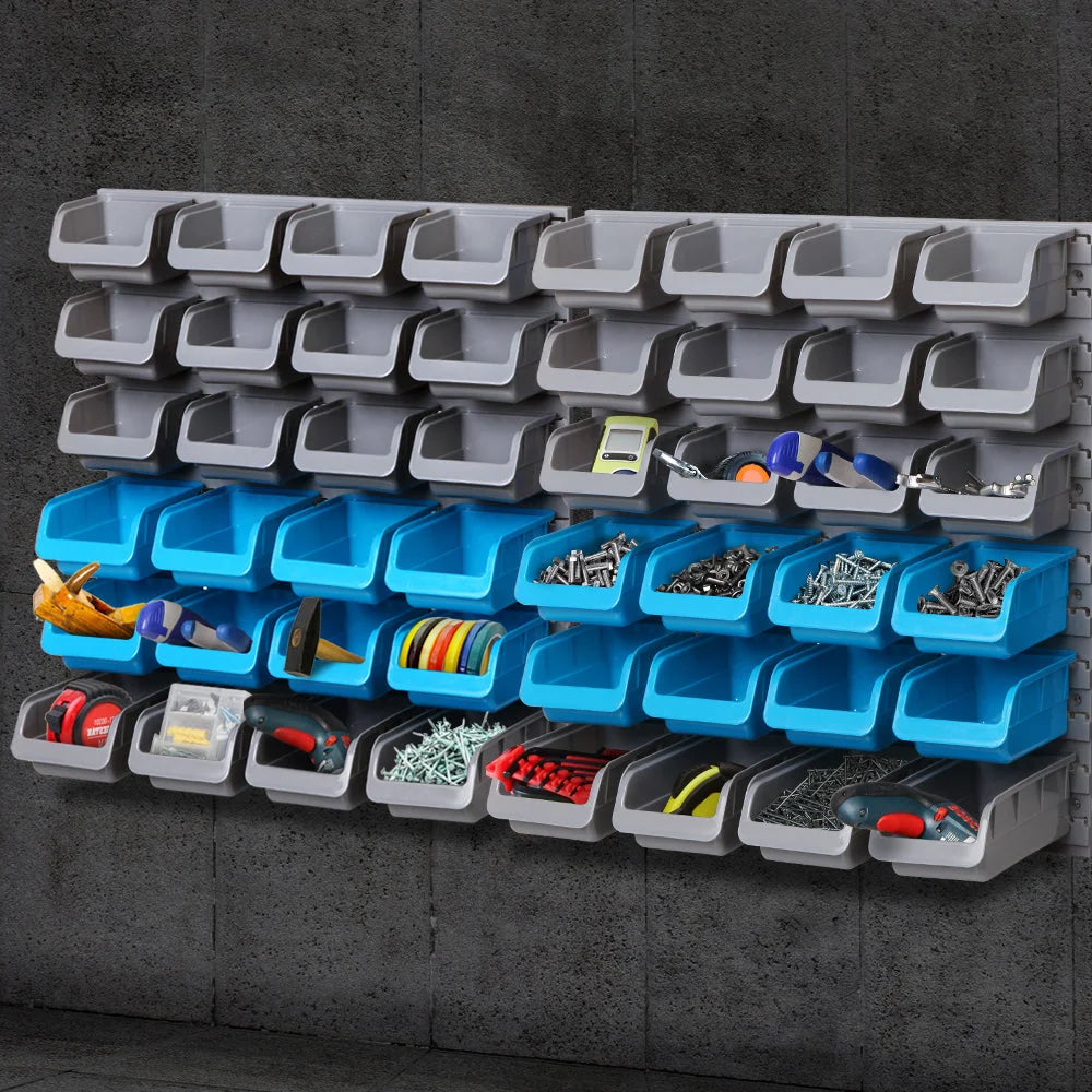Wall-Mounted Rack Storage Organizer 48 Bin - Tools