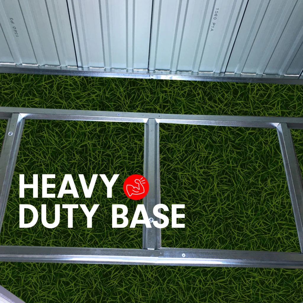 Wallaroo 4ft x 8ft Garden Shed with Base Flat Roof Outdoor