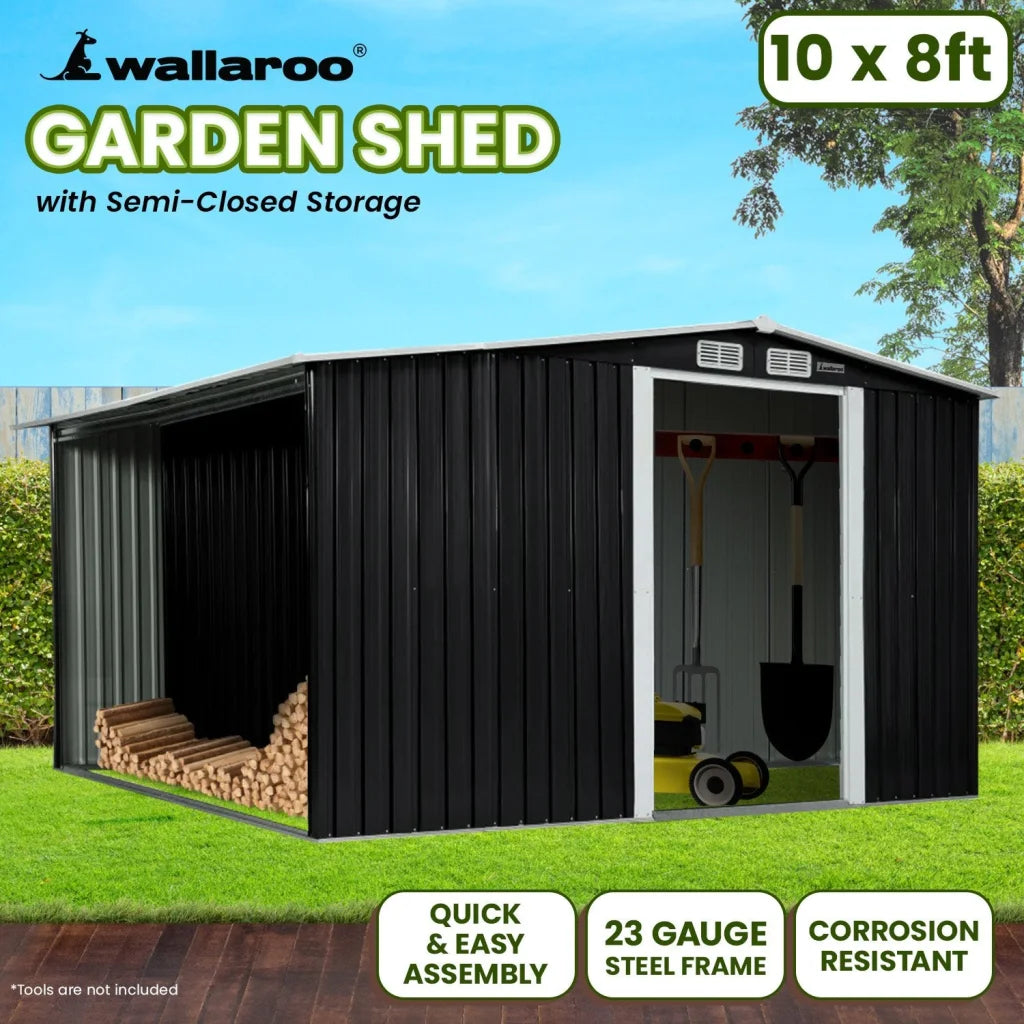 Wallaroo Garden Shed with Semi-Closed Storage 10*8FT