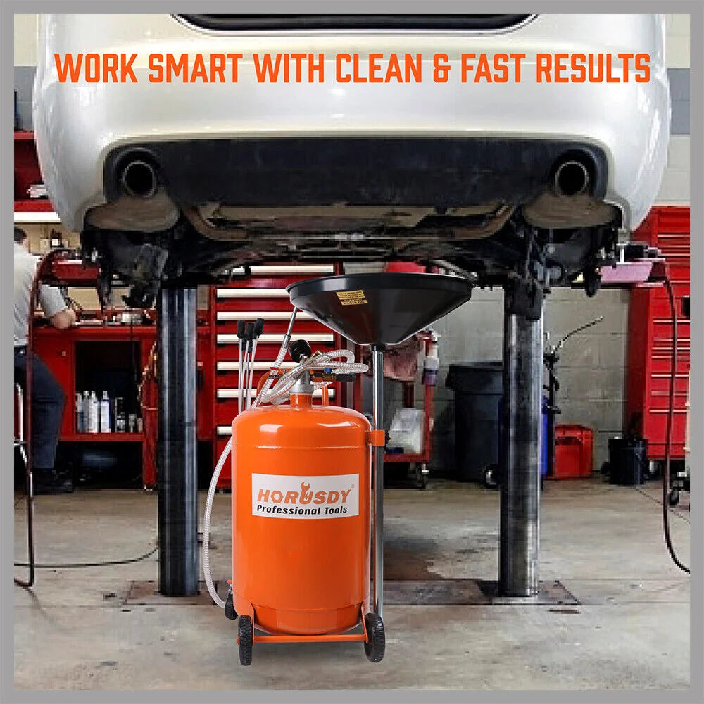 Waste Oil Drainer HORUSDY 80L Pneumatic Fluid Collection