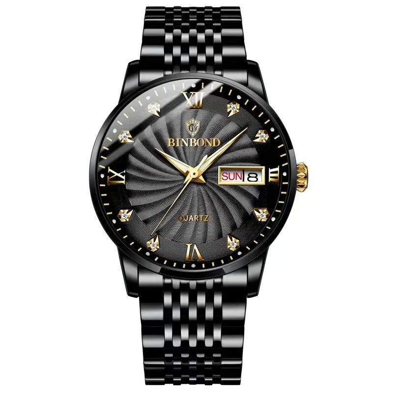 Waterproof Business Men Quartz Watch with Butterfly Buckle