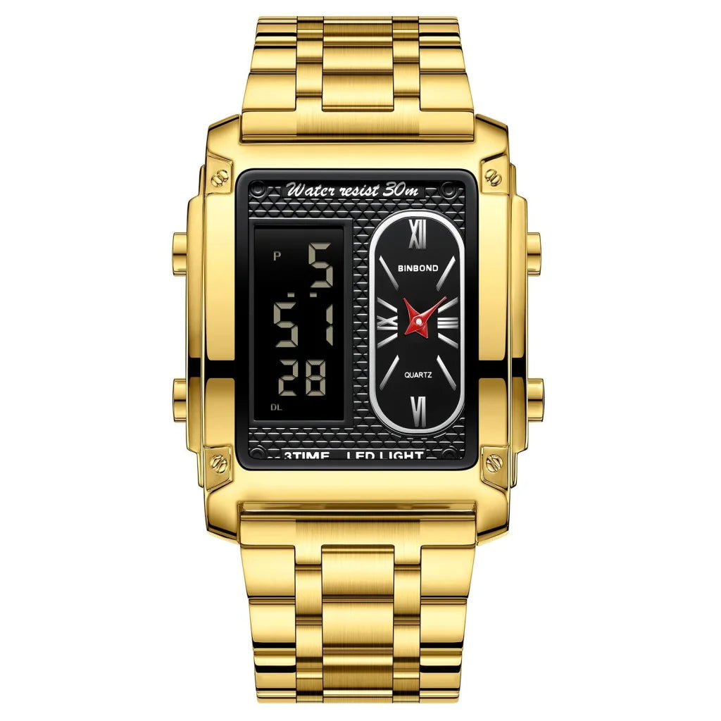 Waterproof Men Led Quartz Watch - Multifunctional Luminous