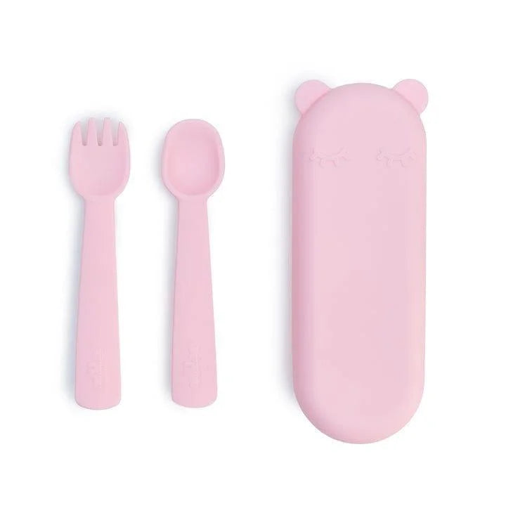 We Might Be Tiny Feedie Fork Spoon Set- Powder Pink-1973194214430871552