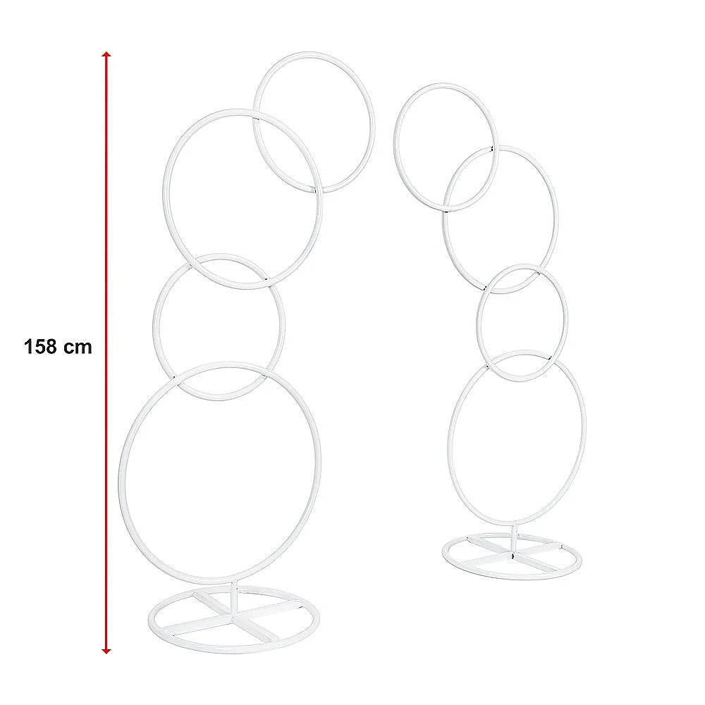 Wedding Arch 2pcs Round Backdrop Rings Loops Flower Balloon