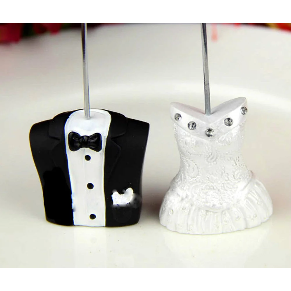 Wedding Name Card Place Stand 10 Pack - 5 Bride & 5 Groom