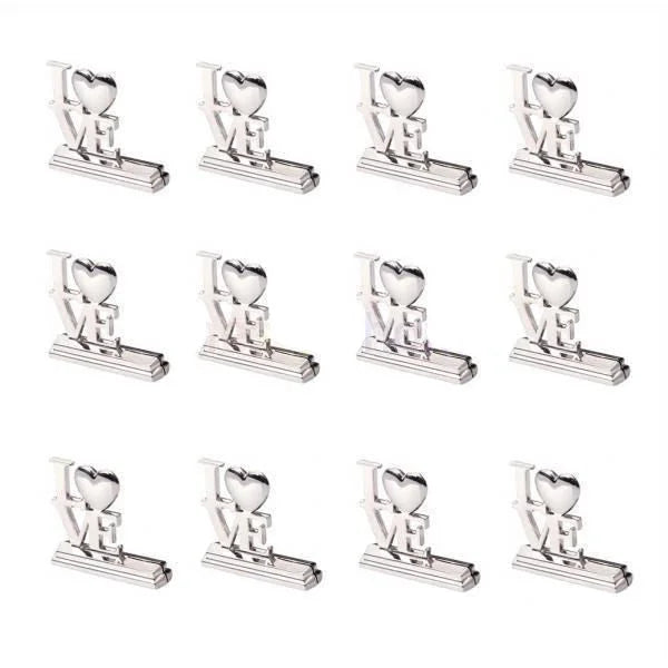 Wedding Name Card Place Stand 50 Pack - Silver LOVE Letters