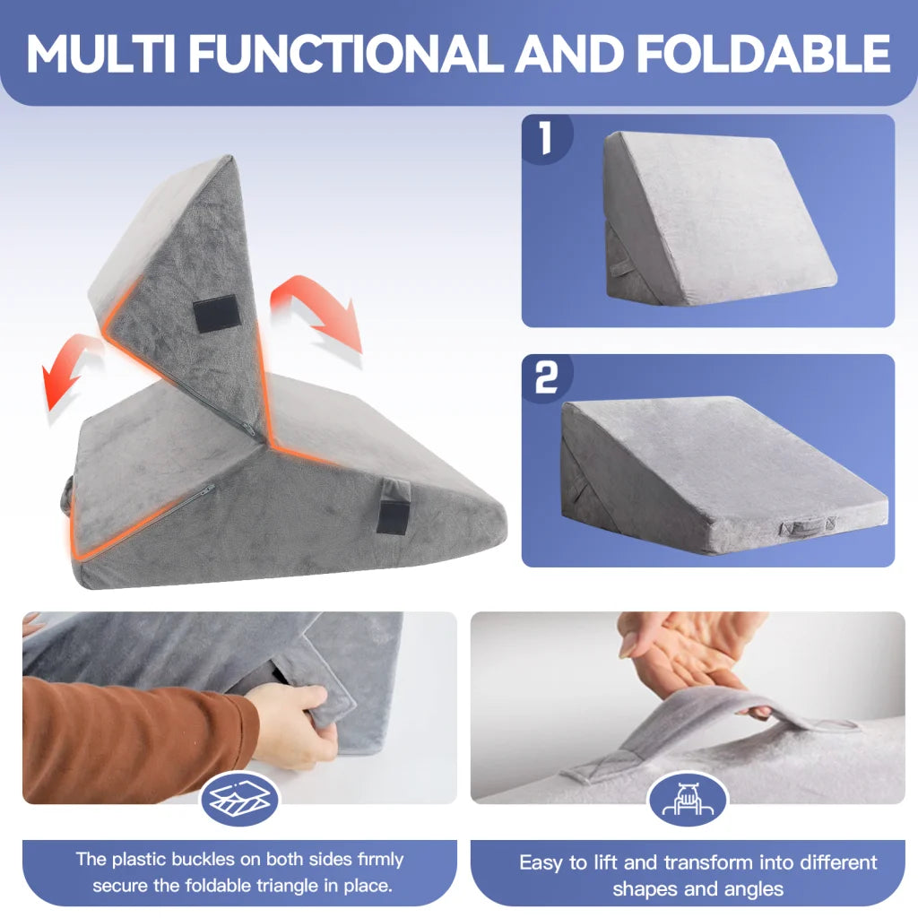 Wedge Pillow - Memory Foam Adjustable Bed Pillow - Home &