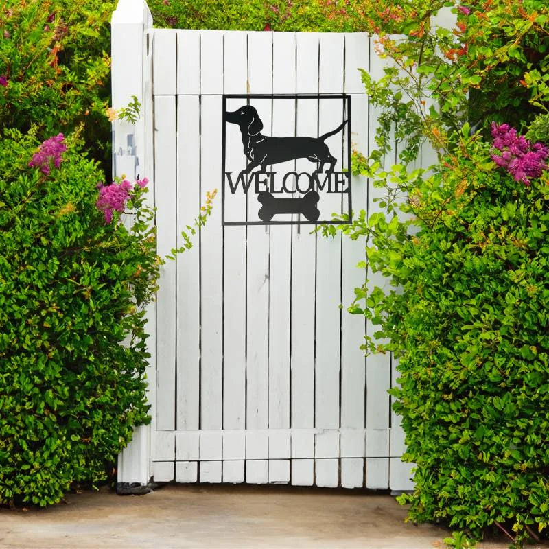 Welcome Dachshund Wall Art 40cm - Home & Garden > Wall Art