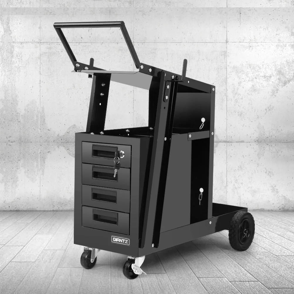 Welding Trolley 4-Drawer Black - Tools Storage