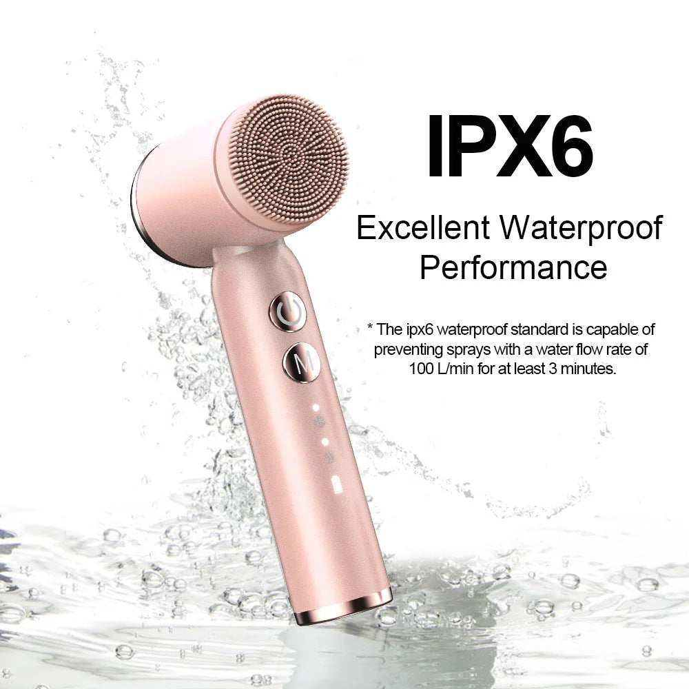 White 6-in-1 Electric Facial Cleansing Brush Set