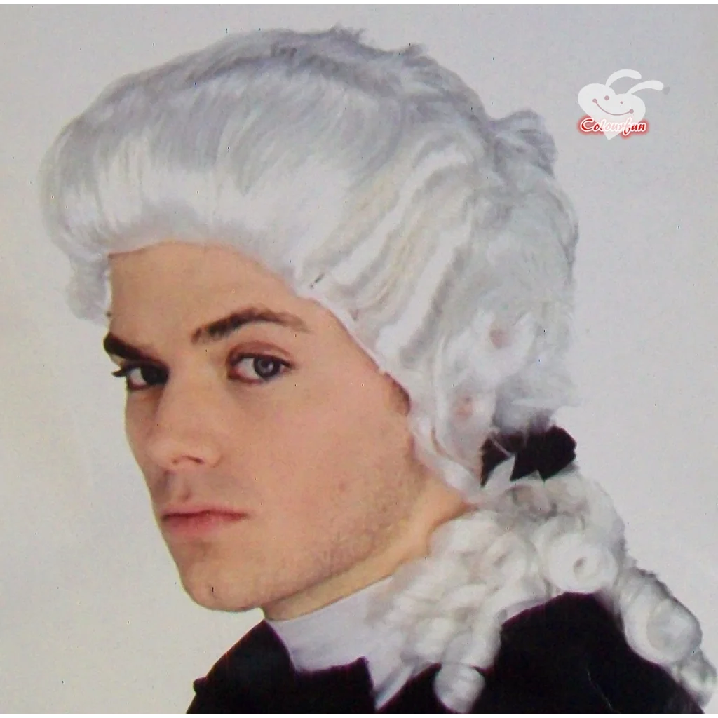 White Judge Wig Colonial Wig Lawyer Dress Costume Halloween