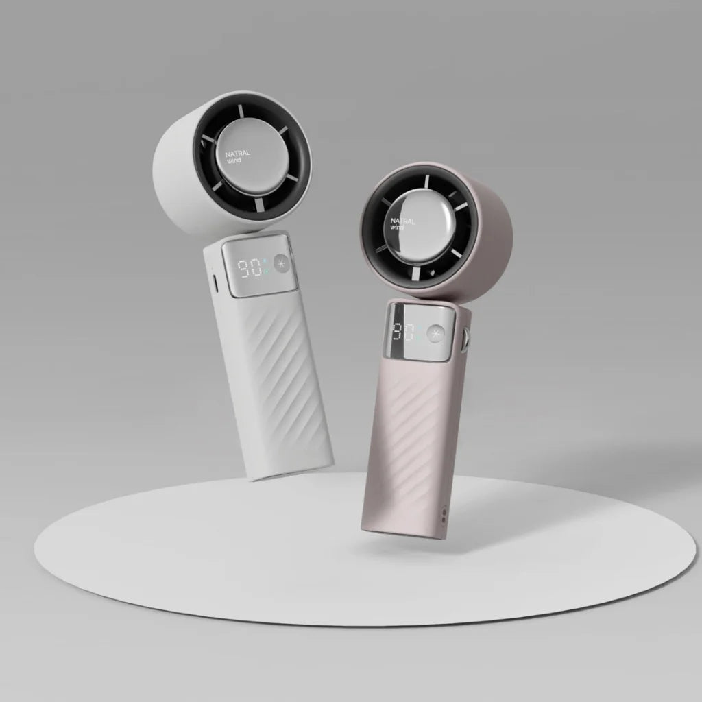 White Portable Turbo Handheld USB Rechargeable Fan