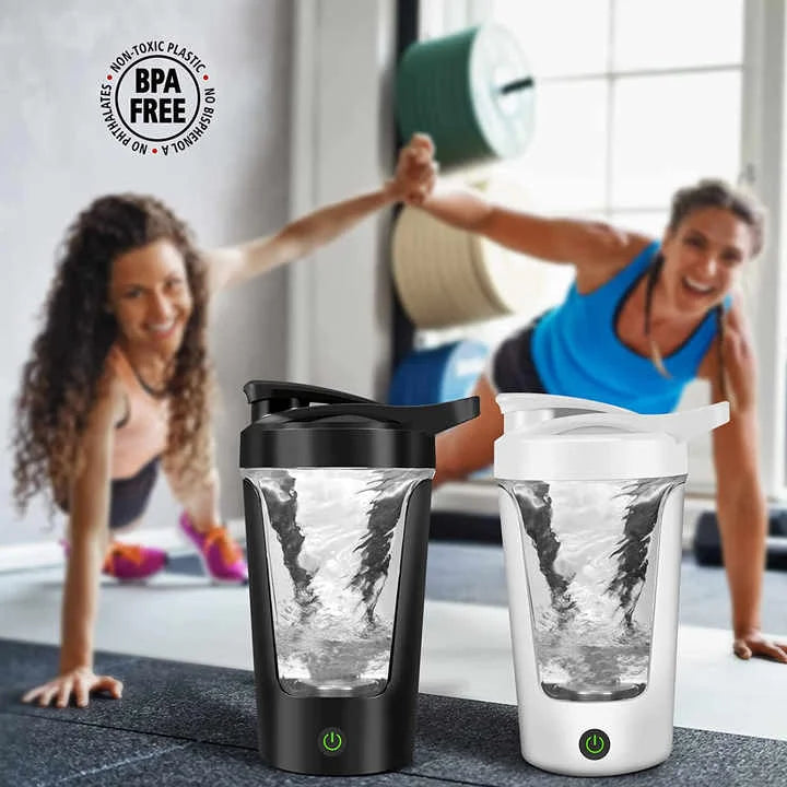 White USB Rechargeable Automatic Stirring Cup - Leak-Proof
