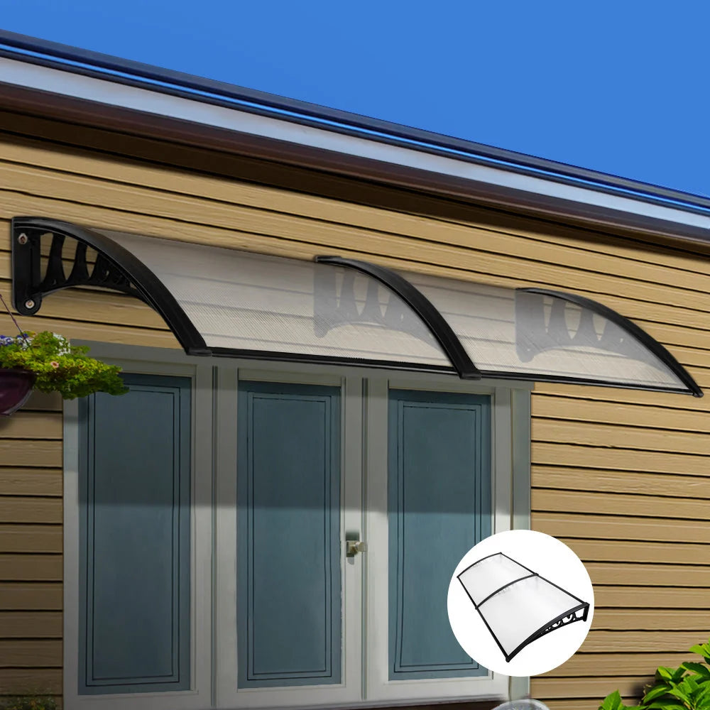 Window/Door Awning 1×2.4m DIY Patio Sun Shield Canopy
