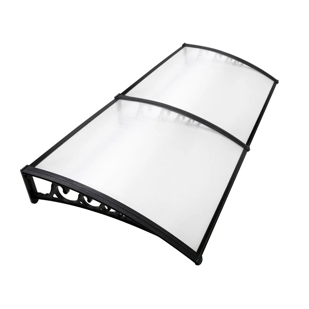1x2m window door awning with canopy sheet and black metal brackets