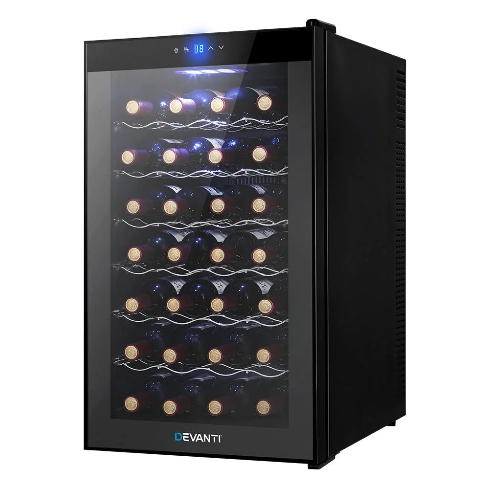 Wine Cooler 28 Bottles Glass Door Beverage Cooler