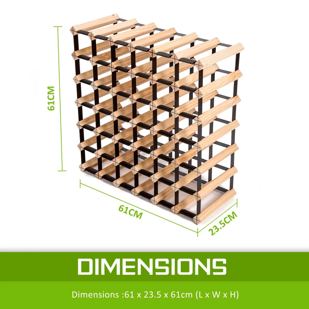 Wine Rack Storage Cellar Organiser 42 Bottle Timber