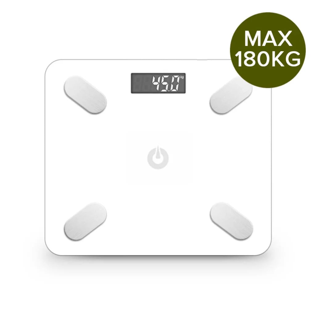 Wireless Bluetooth Digital Body Fat Scale Bathroom Weighing Scales Health Analyzer - White - Premium