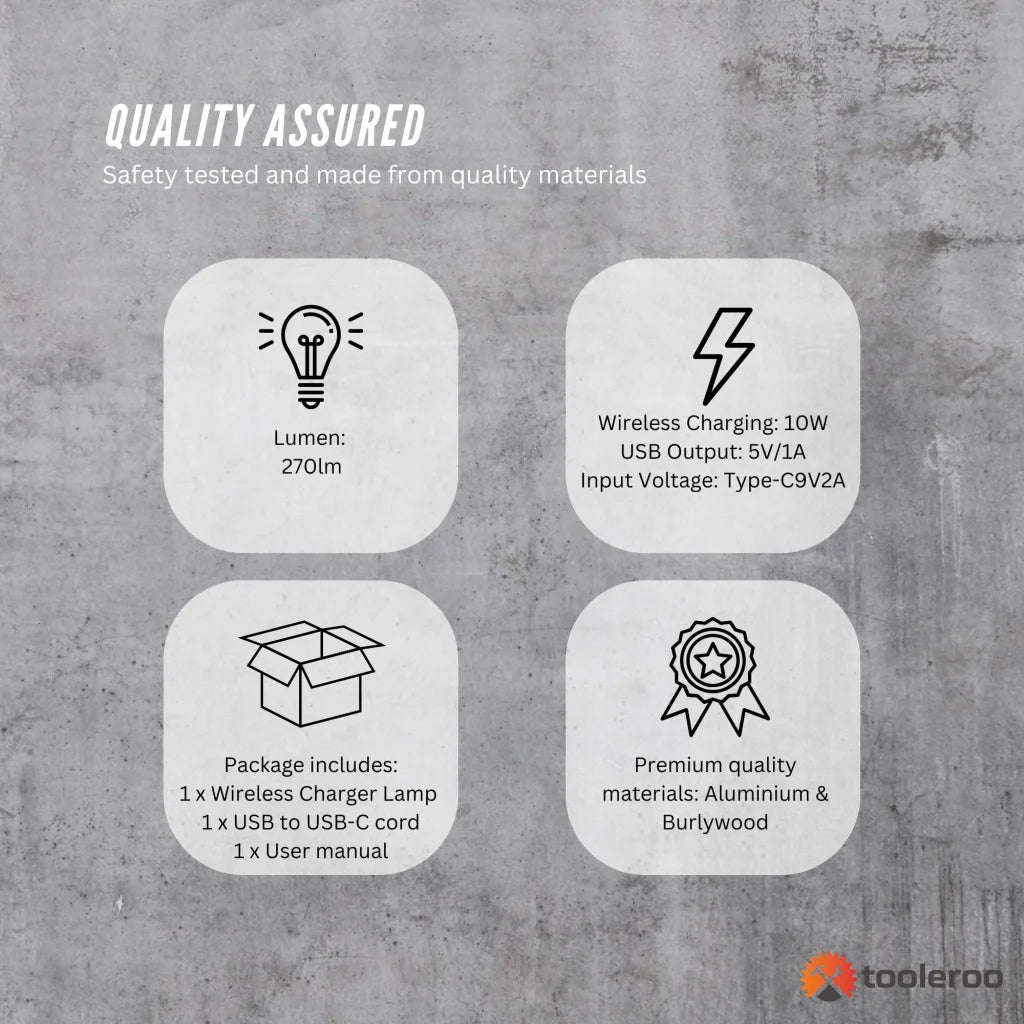 Wireless Phone Charger Table Lamp - USB Port Charging