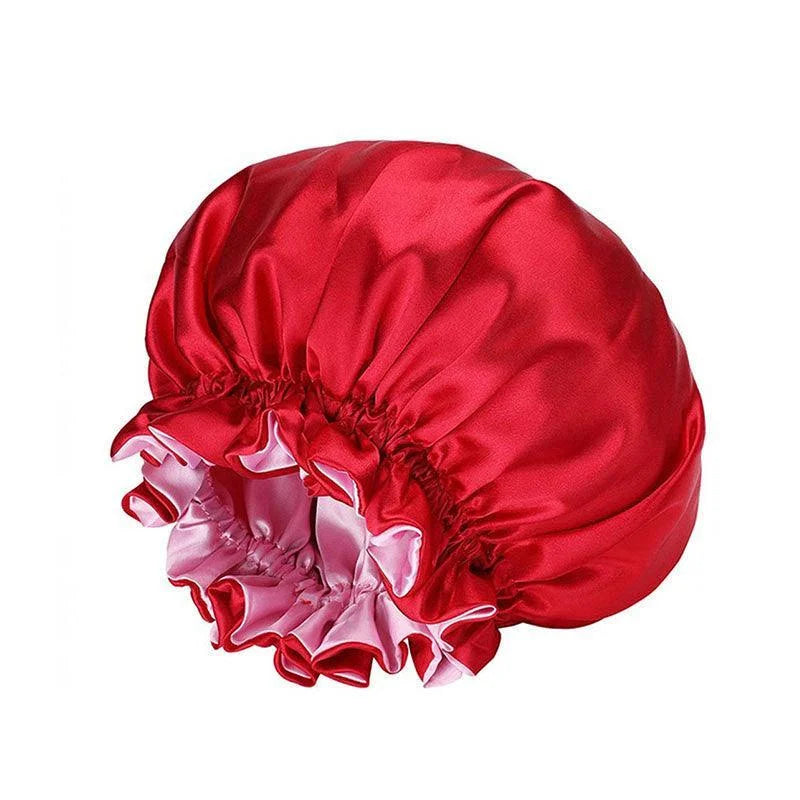 Womens Satin Sleep Cap Bonnet Elastic Wide Band Hair