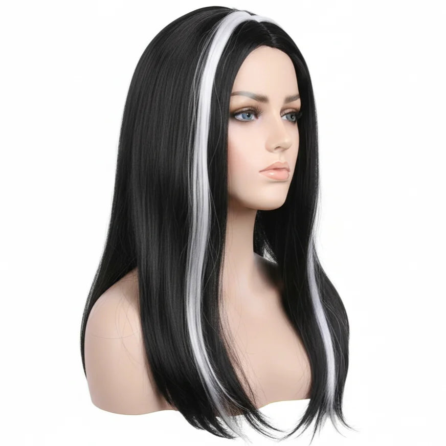 Womens VAMPIRE WIG Long Straight Wig Costume Party Hair