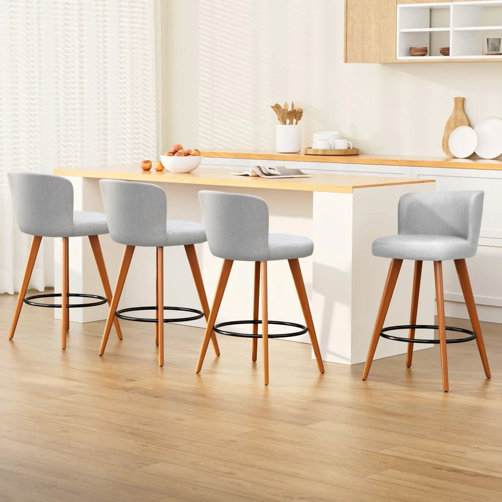 Wooden Bar Stools Set of 4 Modern Bar Stool Kitchen Dining