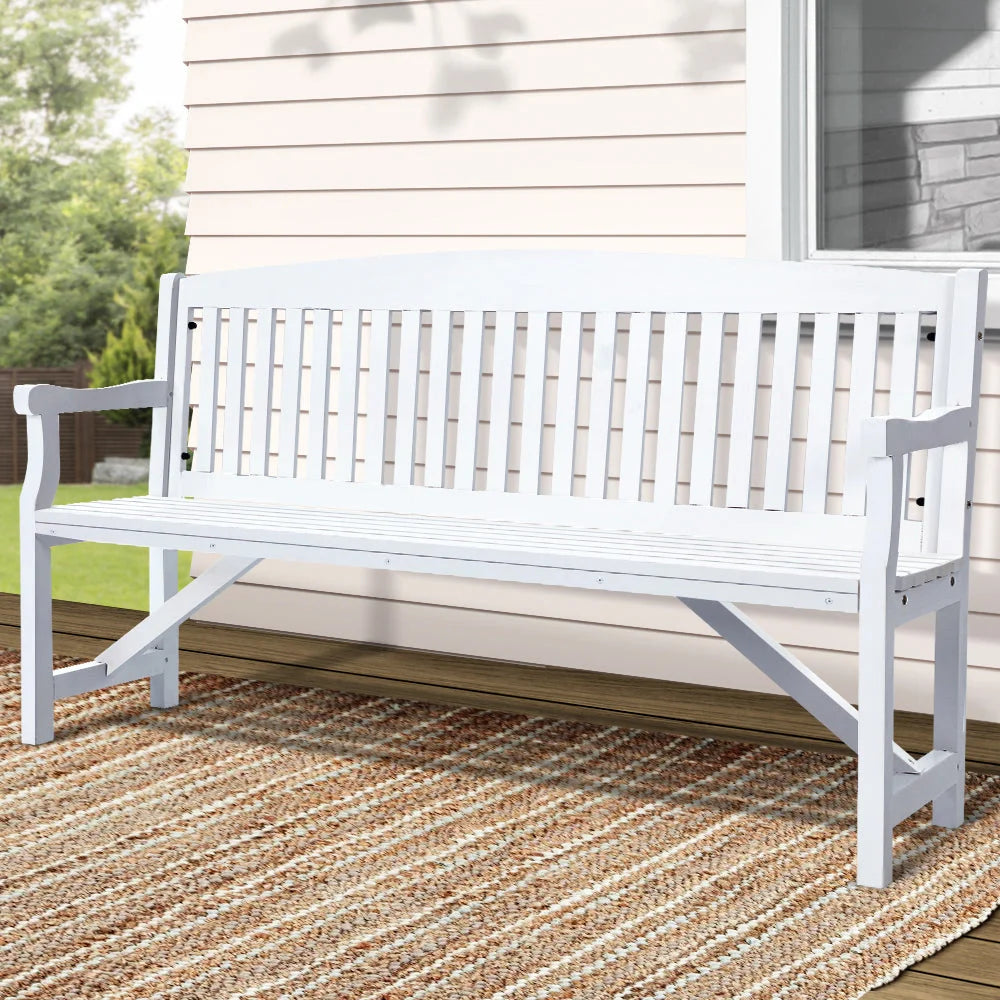 Wooden bench chair outdoor with hanging seat and stand supports