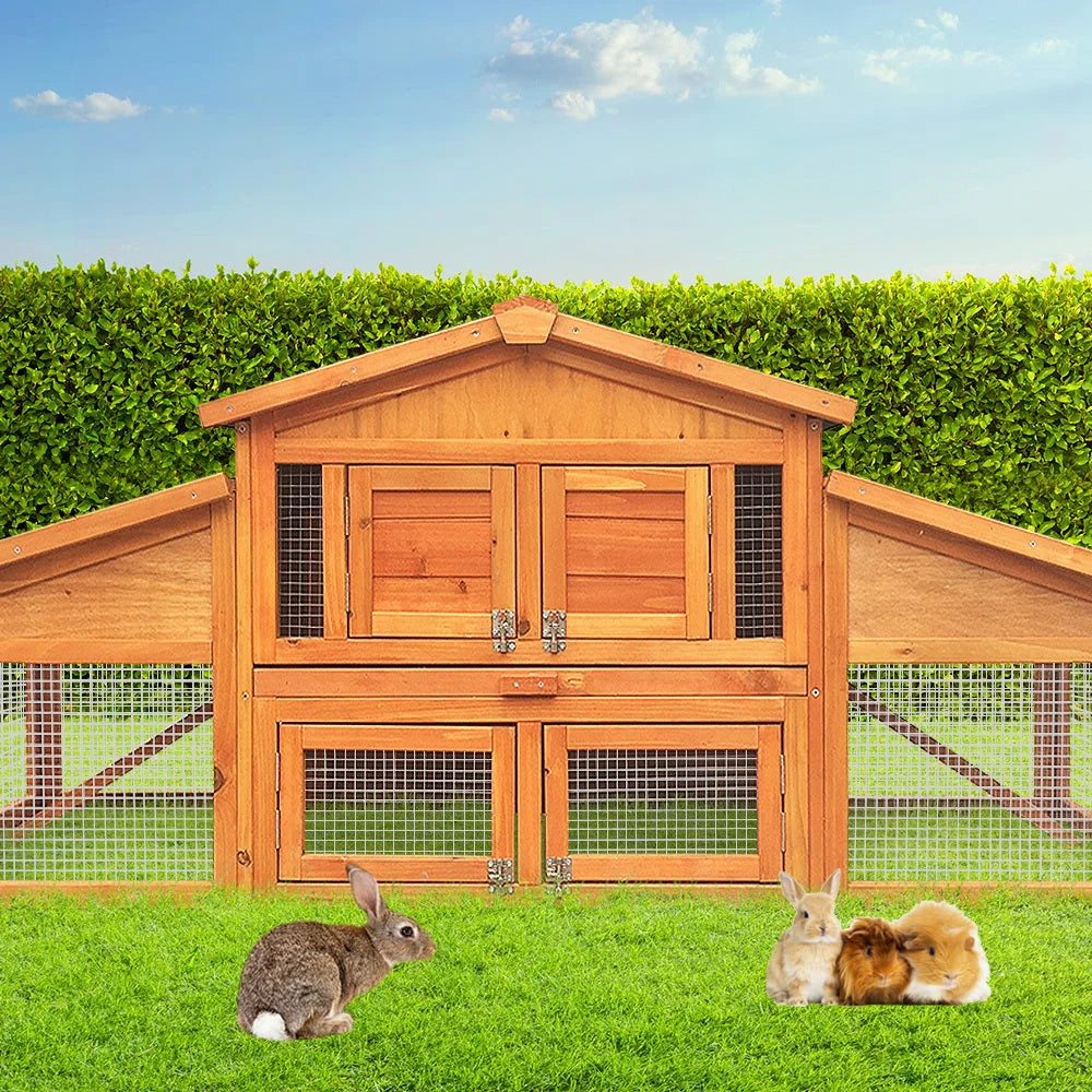 Wooden Hutch 2-Storey - Coops & Hutches