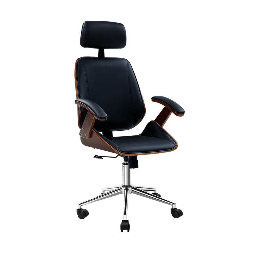 Wooden Office Chair Computer Gaming Executive Leather