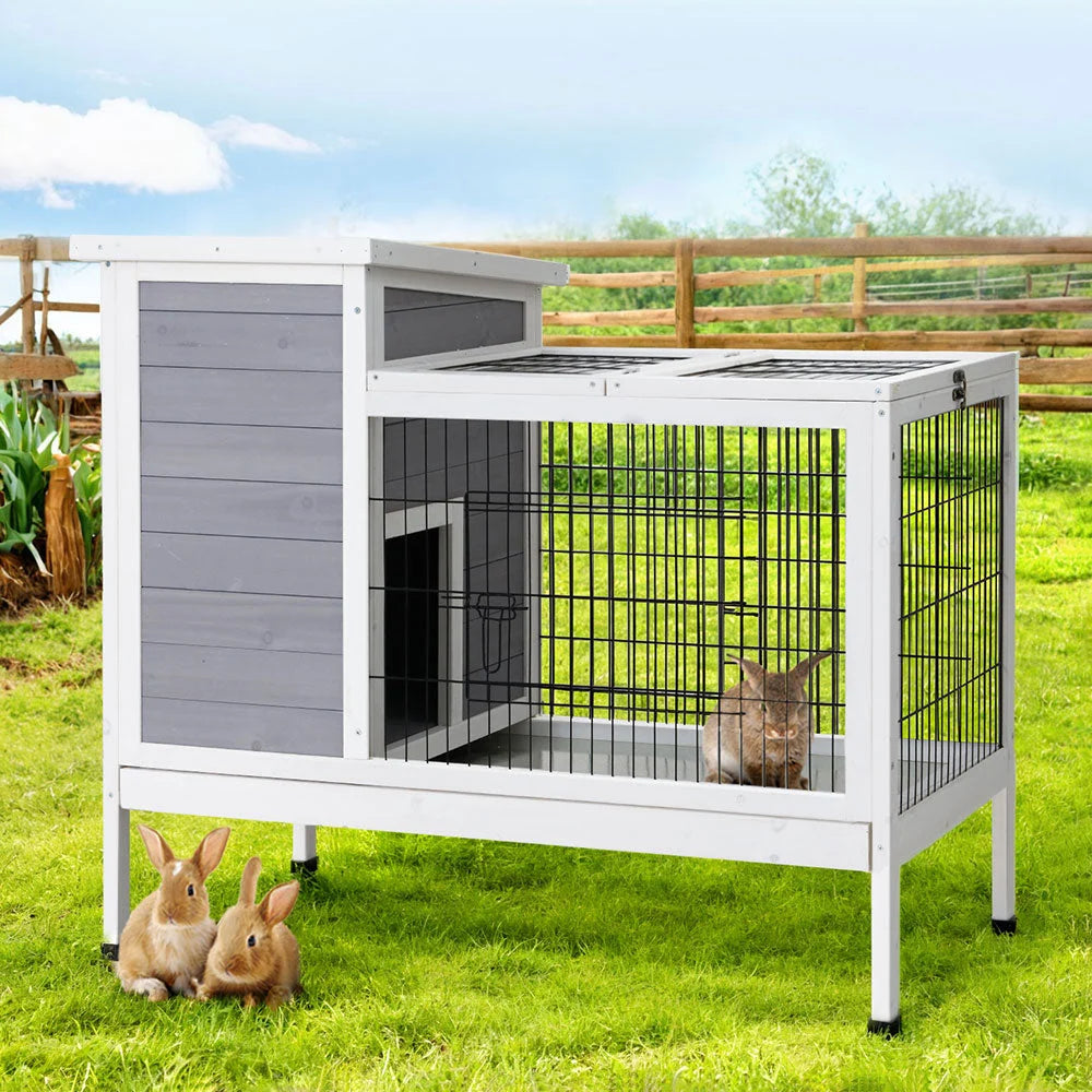 Wooden chicken coop with rabbit hutch ferret cage