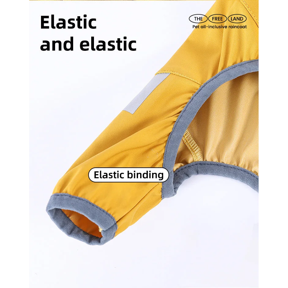 XL Bright Yellow And Gray Trim Waterproof Four-Legged Dog