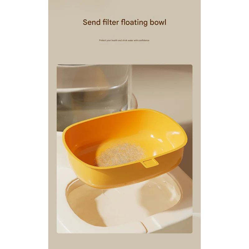 Yellow Automatic Pet Feeder and Water Dispenser Set - Large