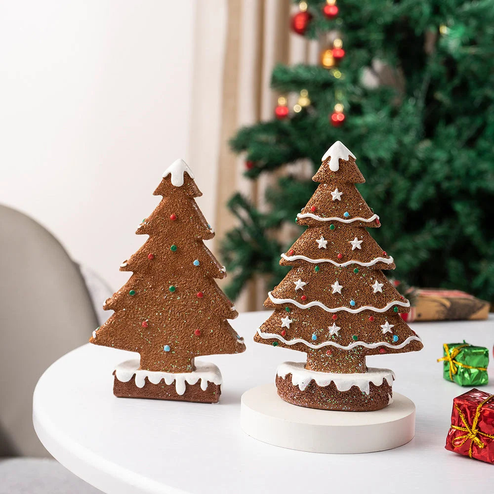 Yellow Charming Gingerbread Christmas Tree Figurine